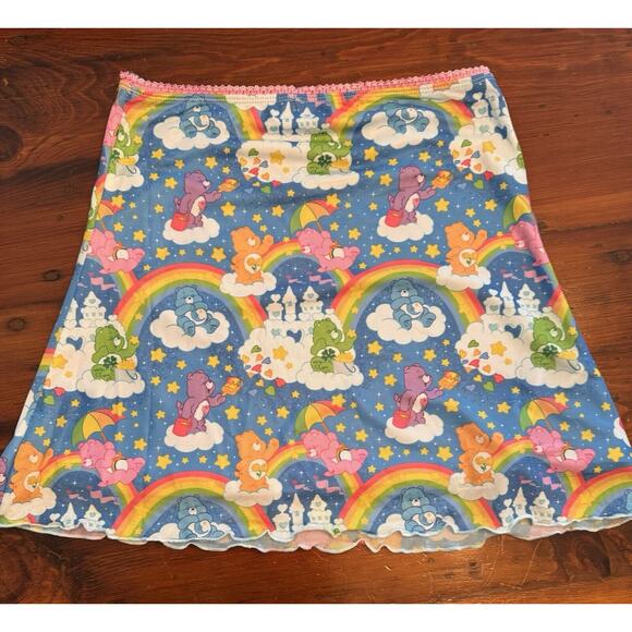 Dolls Kill Brand Care Bears Mesh Mini Skirt Size Small NWOT - Picture 1 of 7